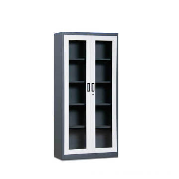 Steel Office Furniture 2 Glass Door Filing Cabinet for School